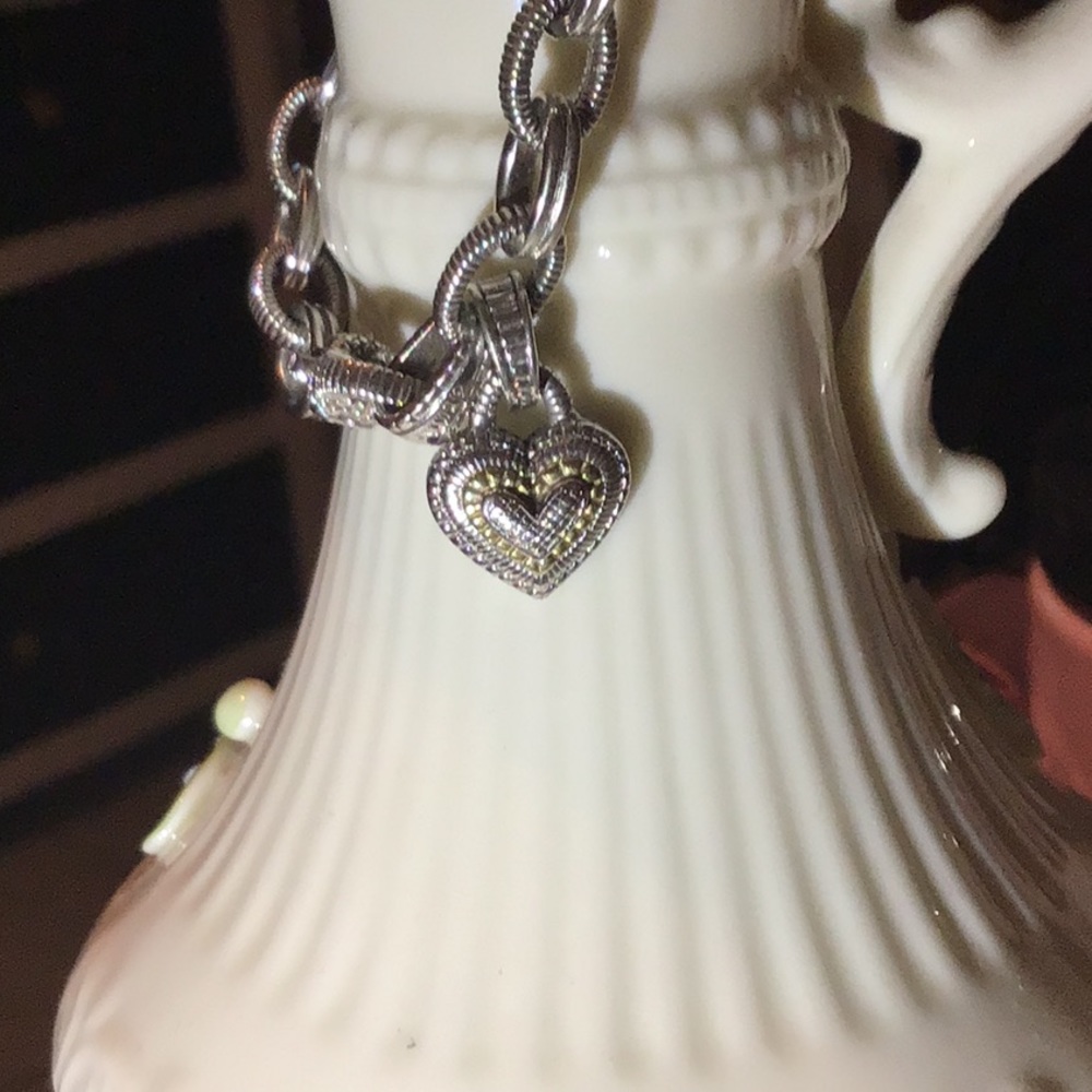 JUDITH RIPKA JRTWO 18KT & SS HEART BRACELET